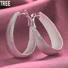 925 Sterling Silver Woven Piercing Earrings Fashion Wedding Jewelry