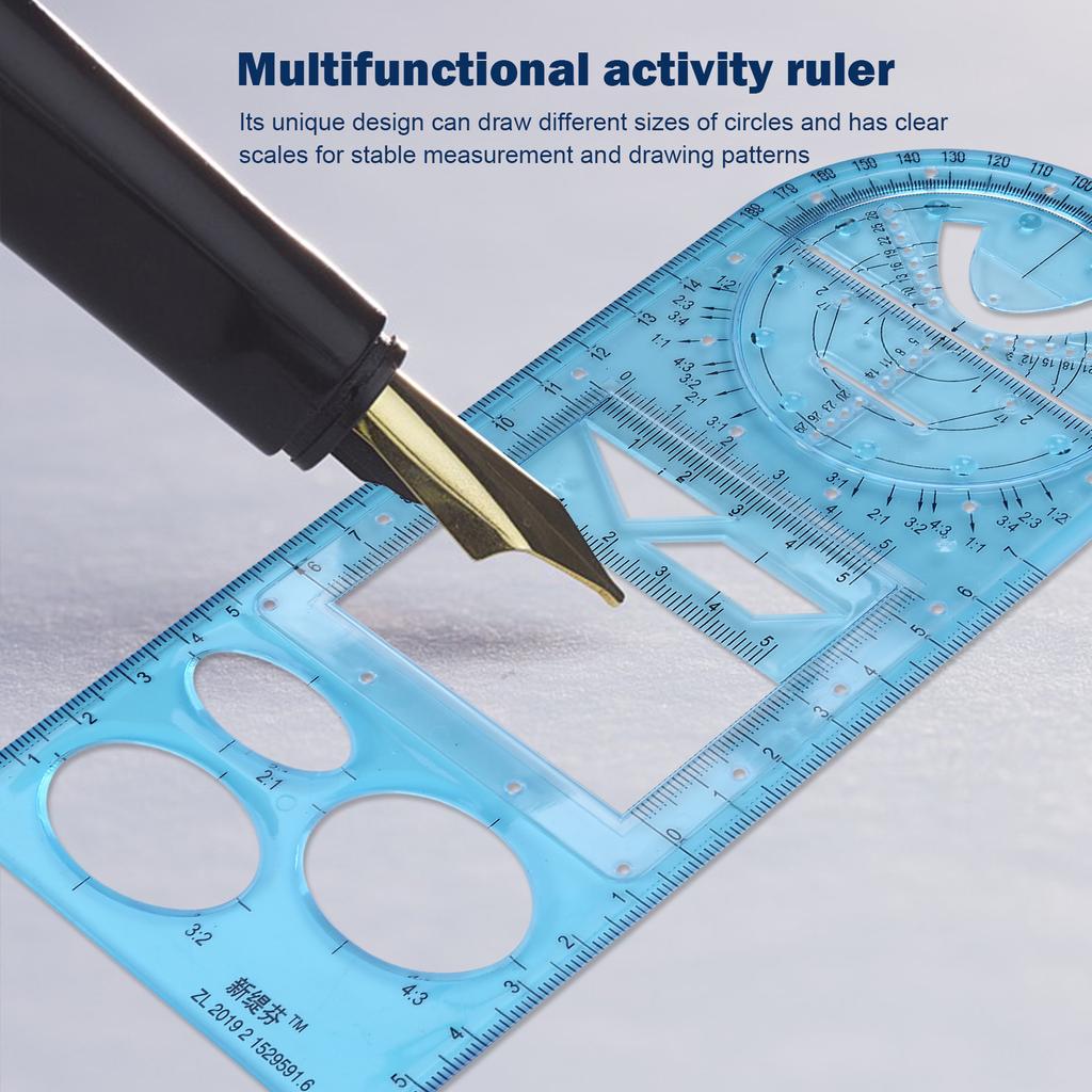 For School Office Architecture Supply Multifunctional Geometric Ruler Geometric Drawing Template Measuring Tool