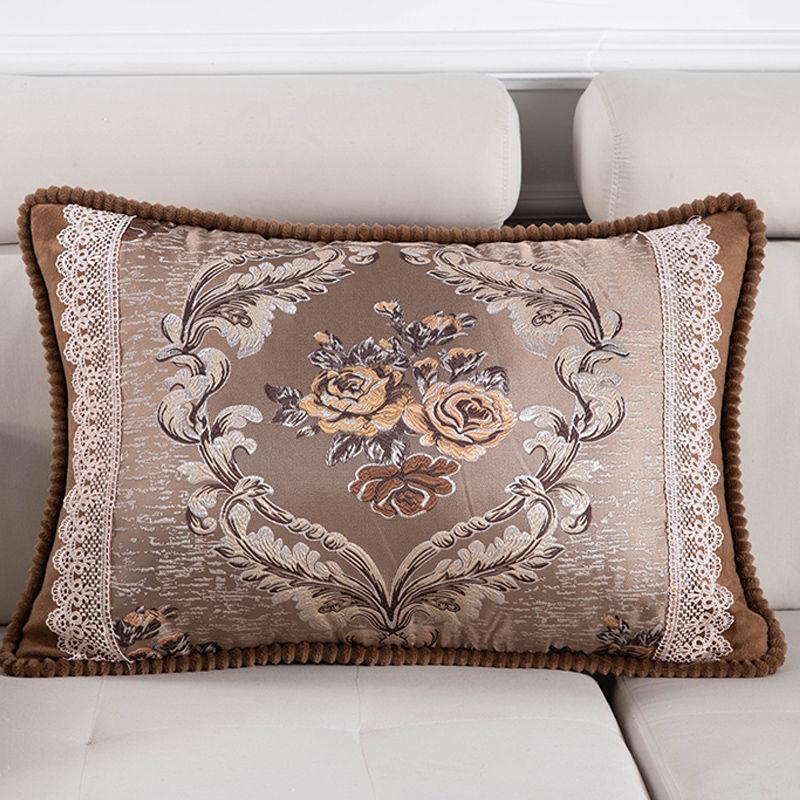 Одиночная европейская жаккардовая наволочка, диванная подушка, вышитая прямоугольная наволочка для спинки дивана для гостиной