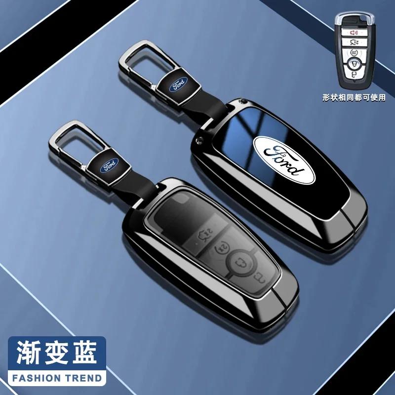 New 2026 Car Sticker Ford New 2025 Hot Zinc Alloy Car Smart Key Case Cover Keyless Shell for Ford Fusion Mustang Kuga Ecosport E