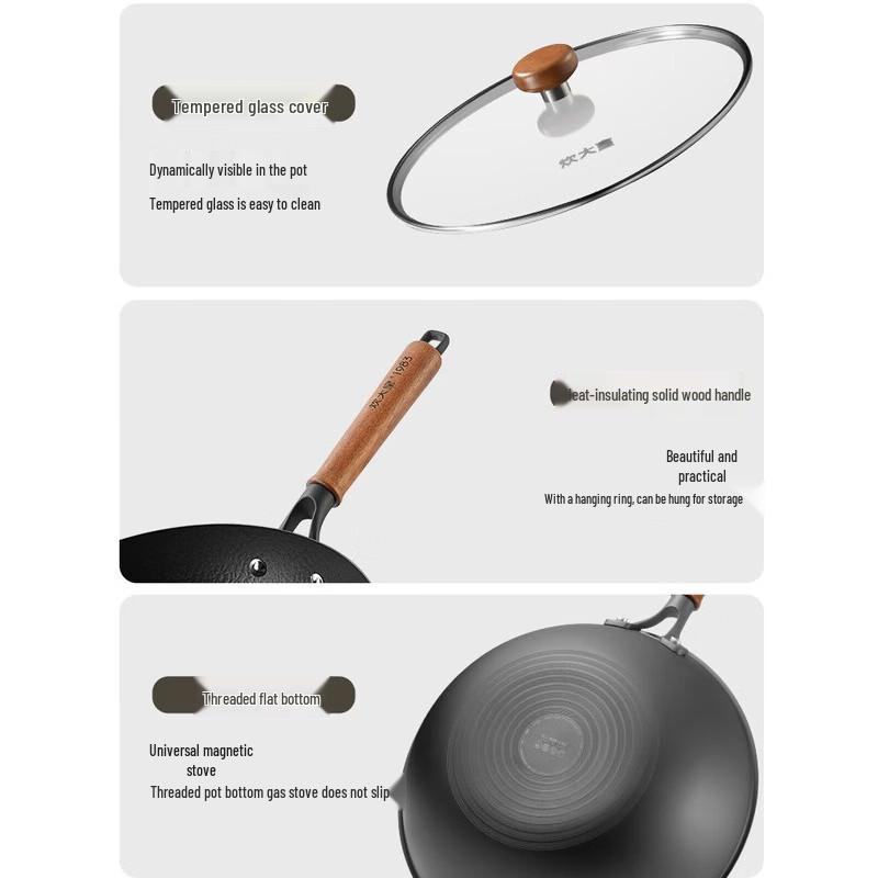 COOKER KING 30cm Titanium-Infused Wrought Iron Wok