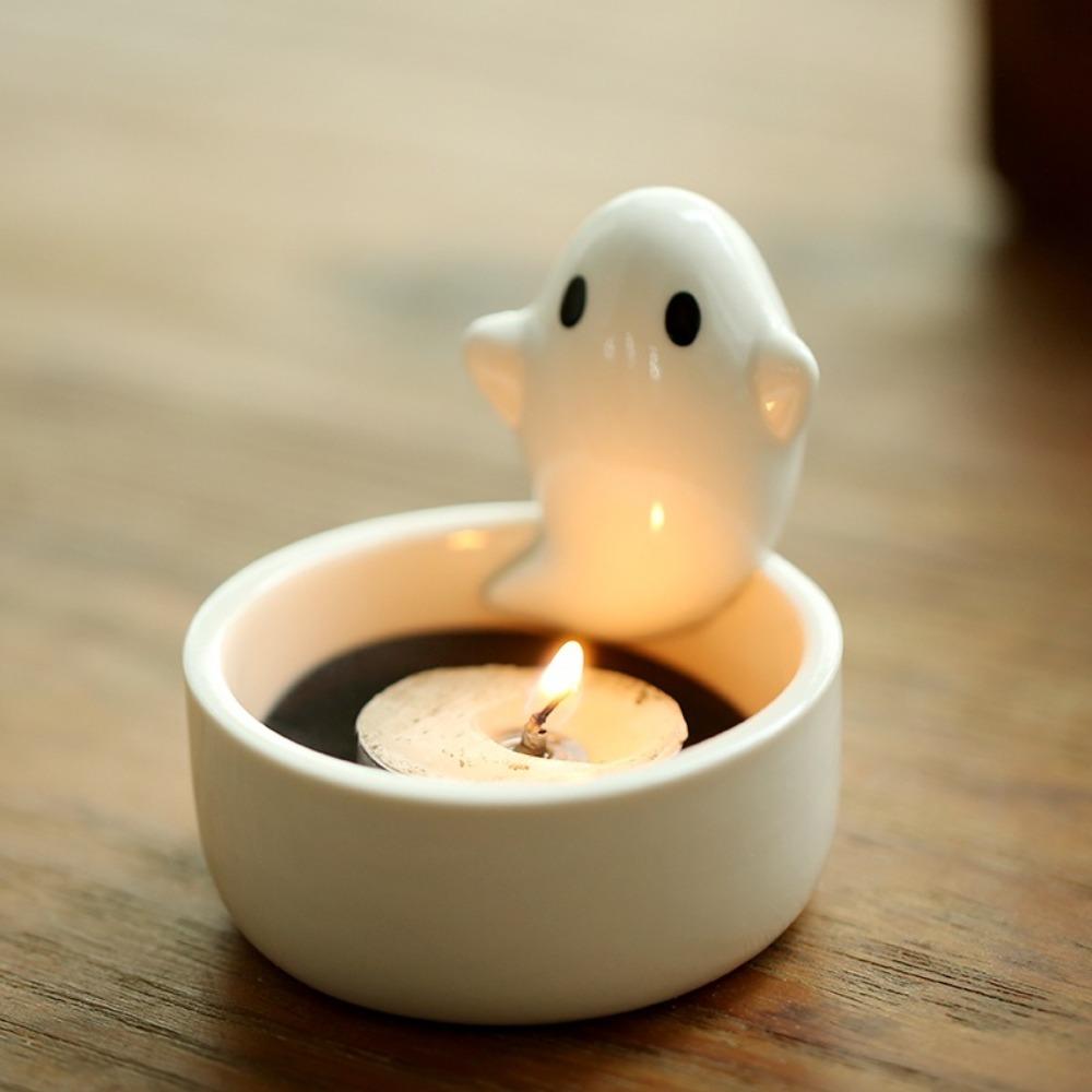 Nordic Style Cartoon Animal Candle Holder Ceramic Tealight Holder INS Desktop Candelabrum  Holiday