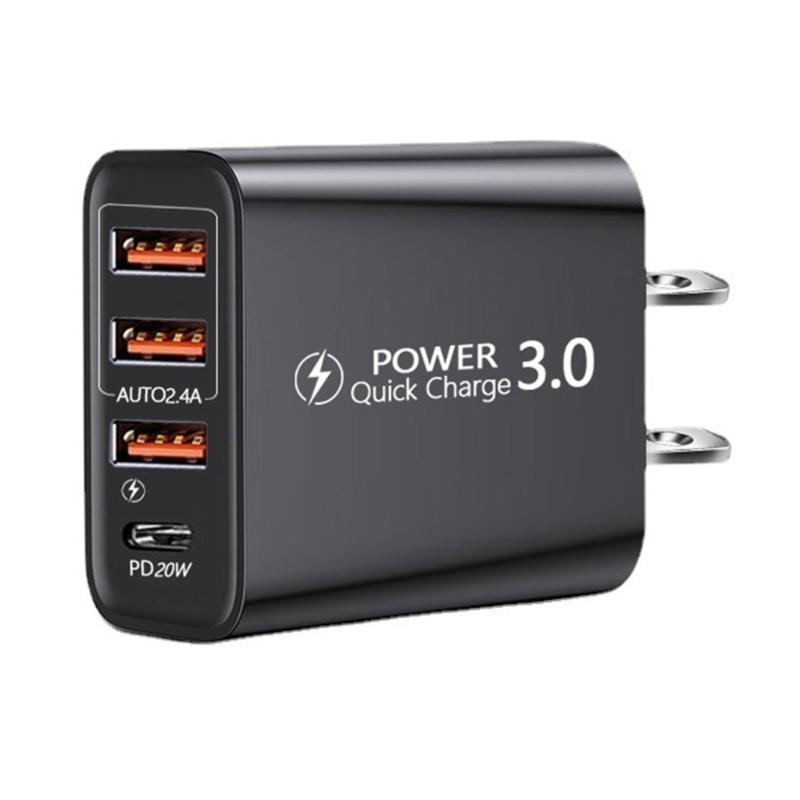 USB настенная зарядка, 4-портовый быстрый USB и USB C зарядный блок, Хабы зарядной станции, Сетевой фильтр, Адаптер-вилка