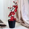 1 Pcs Artificial Cherry Blossom Bonsai Flower with Wooden Pot for Home Decor, Living Room, Center Table, Indoor & Outdoor Decoration, Lucky Tree