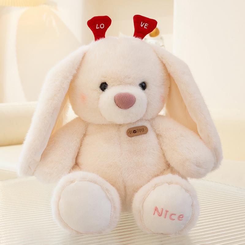 Cartoon Stuffed Bear / Bunny Plush Doll Cute Animals Rabbit Soft Baby Accompany Sleeping Pillow Girls Kids Xmas Birthday Gift