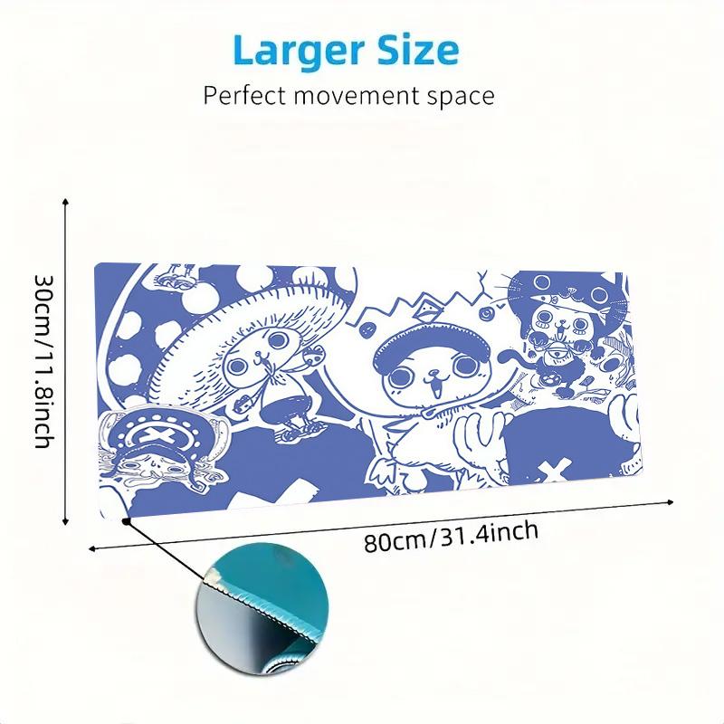 Chopper Excited Jump Cartoon Style Print Cushion Non-slip Laptop Tablet Big Mousepad XXL Mat Mini PC Playmat With Lock edge