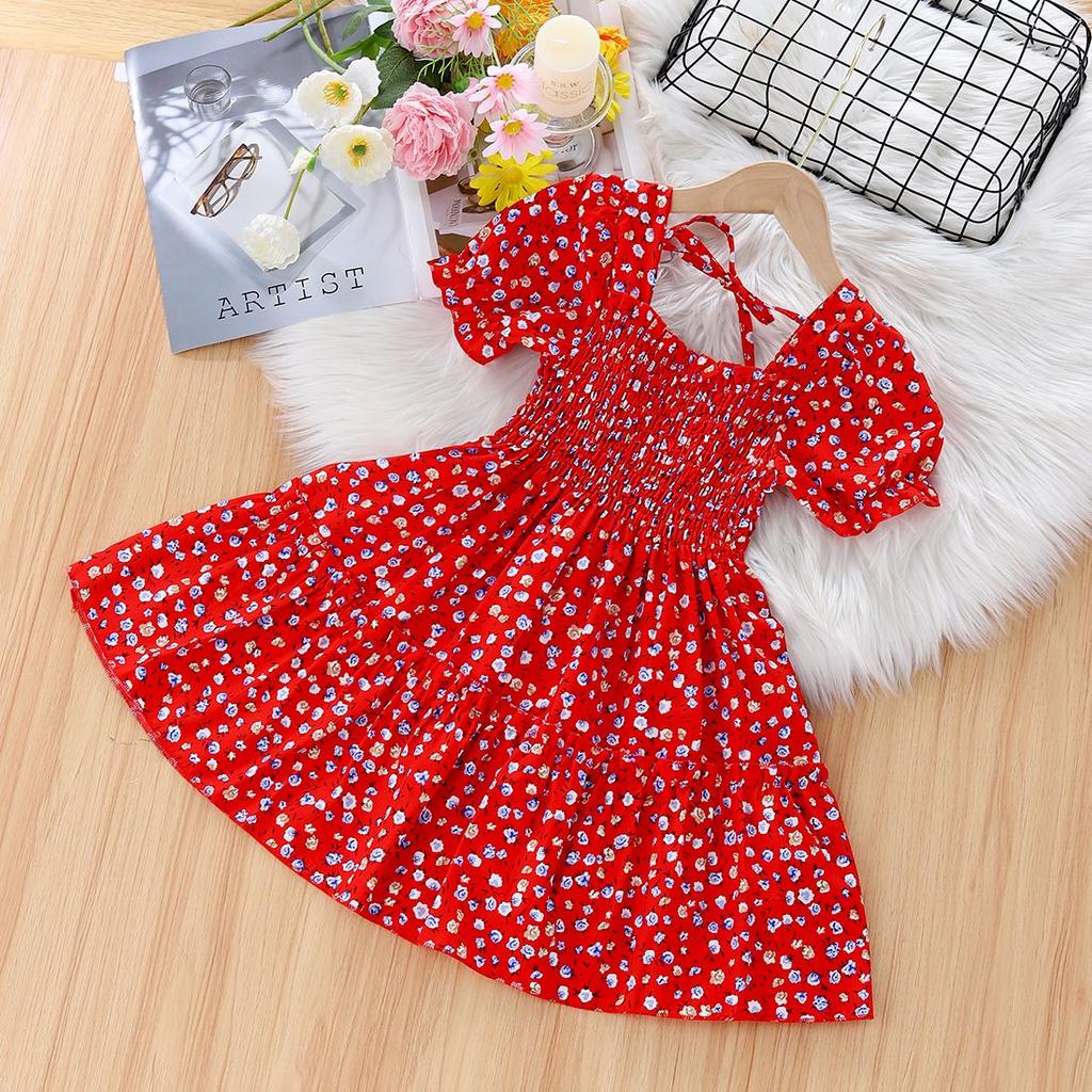 Летнее платье для девочек Новое детское платье принцессы с рукавами-фонариками Детское летнее модное платье феи