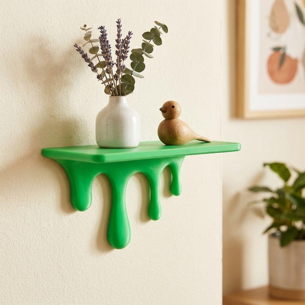 Plastic Melting Wall Shelf 3D Printed Wall Storage Rack Drip Floating Shelf Potted Display