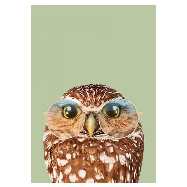 Винтажный цветной холст с изображением животных, олень, леопард, попугай, фламинго, ворона, сова, настенные художественные постеры и принт для дома, Декор в гостиную, без рамки