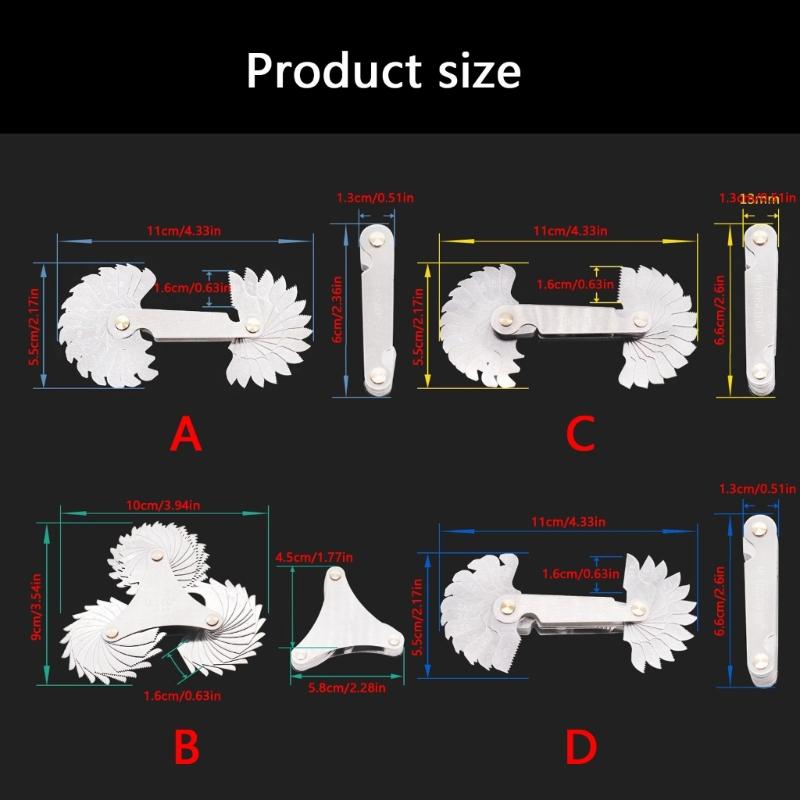 Профессиональный инструмент для измерения резьбы Высокоточные шаблоны шага резьбы Простой в использовании для инженеров, ремонтников и DIY-проектов
