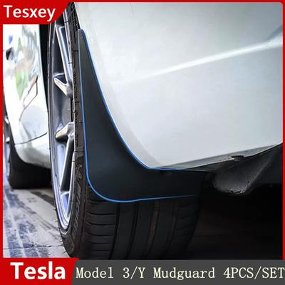 2023 Крылья для Tesla Model Y/3 2022-2017 Брызговики Fender Матовые брызговики из АБС-пластика Крыло автомобиля Белое углеродное волокно