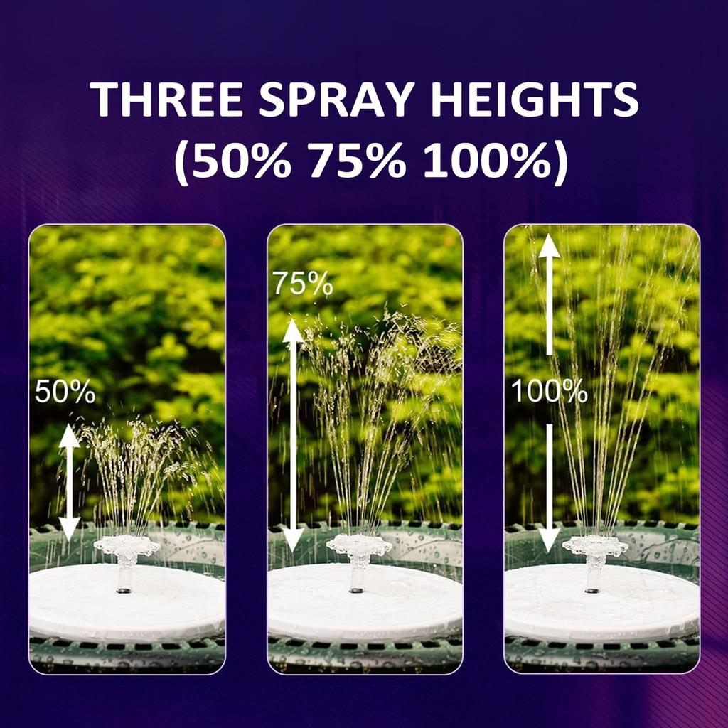 Солнечный фонтан с подсветкой и пультом дистанционного управления, разноцветная светодиодная подсветка, уличные солнечные фонтаны для птичьей поилки, аквариума, сада, пруда