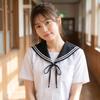 White Striped Sailor Fake Collar Cape Bow Tie Retro Blouse False Collars  Clothes Decoration