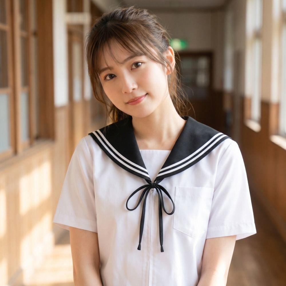 White Striped Sailor Fake Collar Cape Bow Tie Retro Blouse False Collars Clothes Decoration