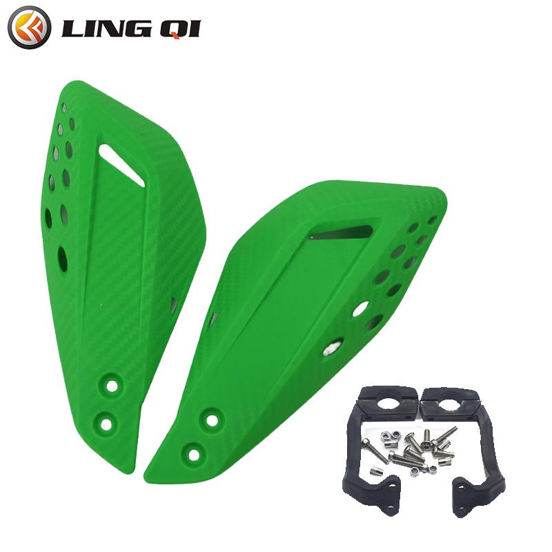 LINGQI Carbon Fiber Texture Universal Handlebar Protector Handguard Fit for Dirt Bike Front Brush Guard Bar Handle Protector
