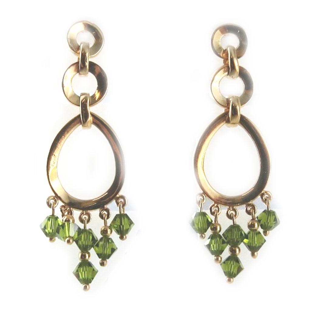 Les Trésors De Lily [D1400] — Позолоченные зеленые серьги «Сальса»