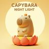 Милый ночник в виде капибары, светодиодная мягкая новинка в виде животного, 2 уровня яркости ночника для детей, забавный мультяшный подарок для детей