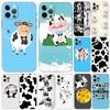 Черно-белый чехол для телефона с коровой для iphone 5 5s 2020se 6 6s 7 8 plus x 10 XR XS 11 12 13 mini pro MAX черная задняя крышка из ТПУ