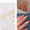 4 листа 5D Наклейки для ногтей с цветами Наклейки для дизайна ногтей с ромашками Красочные наклейки для ногтей Украшения для ногтей Наклейки для маникюра