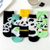 5 пар женских носков до щиколотки с принтом панды, стиль Y2K, Лолита, Каваи, мультяшные, дышащие, хлопковые, короткие носки