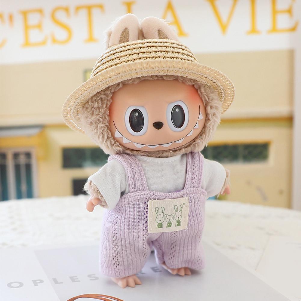 For 17cm Labubu Doll Clothes Fashion Dress Overalls Doll Clothes Color Match Hoodies Dolls Accessories Cute Decoration Little Clothes
