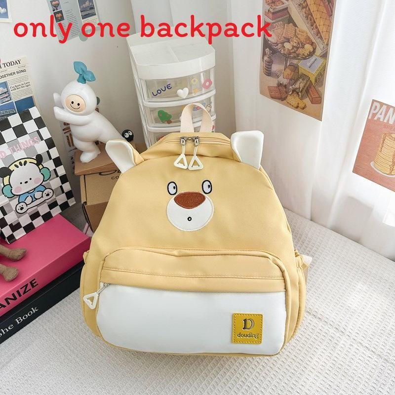 Children Bear Little Backpack Zipper Design Adjustable Shoulder Straps Schoolbag