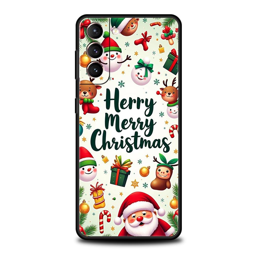 Чехол для телефона Merry Christmas для Samsung Galaxy S26 S25 S24 S23 S22 S20 S21 FE Ultra S25 Edge Plus 5G Мягкий ТПУ Корпус Fundas