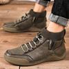 Осенние зимние ботинки мужские классические ретро модные повседневные ботинки обувь удобные уличные теплые зимние ботинки туфли на плоской подошве кожаные кроссовки