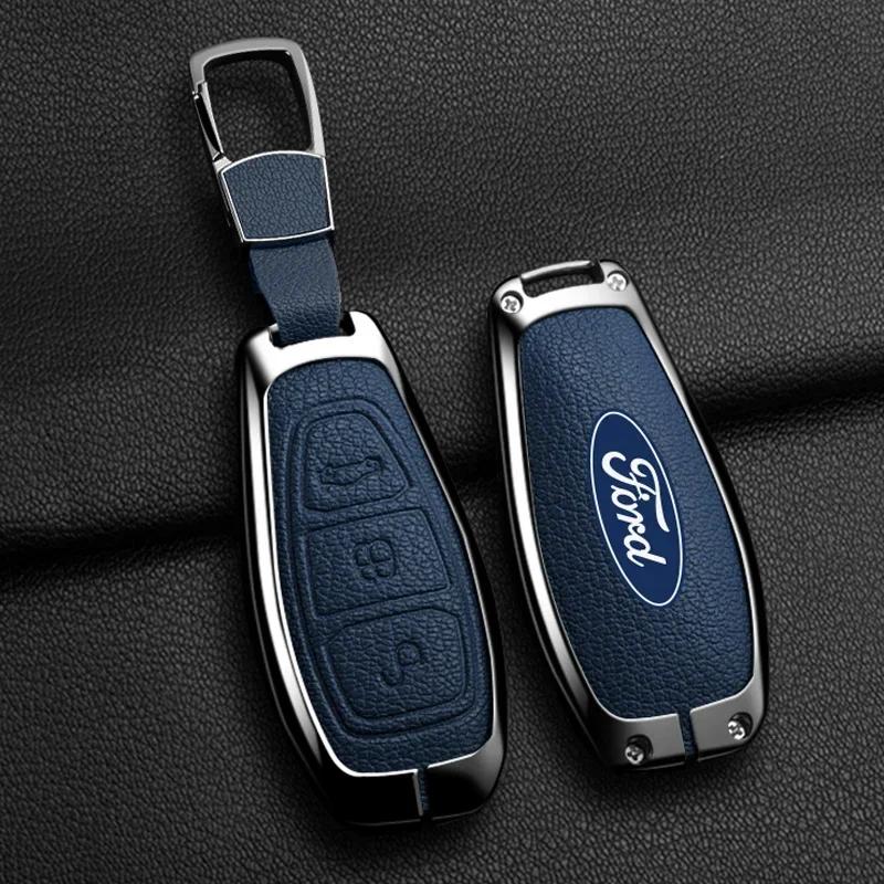 Car Sticker 2026 Ford New 2025 Hot Zinc Alloy Car Key Case Cover Key Bag Protector for Ford ST Line Fiesta Focus Mondeo Ecosport