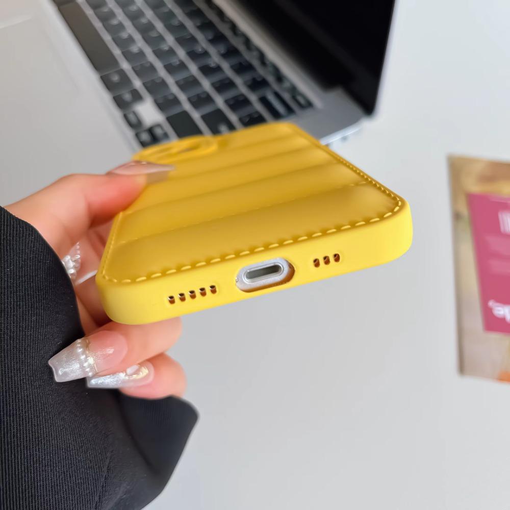 Милый чехол-пуховик с волнами для IPhone XS X XR 7 8 Plus 11 12 13 14 15 Pro Max 16 16E Мягкий ударопрочный защитный чехол
