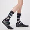 Autumn And Winter Striped Socks Children'S Japanese Retro Contrasting Color Medium Tube Women'S Socks Stacking Socks Sports Women'S Socks