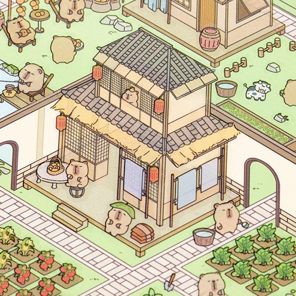 18 шт. 3D визуальная укладка наклеек Capybara наклейка для блокнота новая пейзажная наклейка книга детский подарок