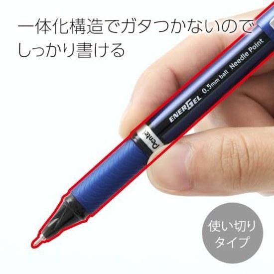 Шариковая ручка Pentel Гелевые чернила EnerGel Euro 0,5 мм Синий корпус XBLN25-A Черные 5 штук