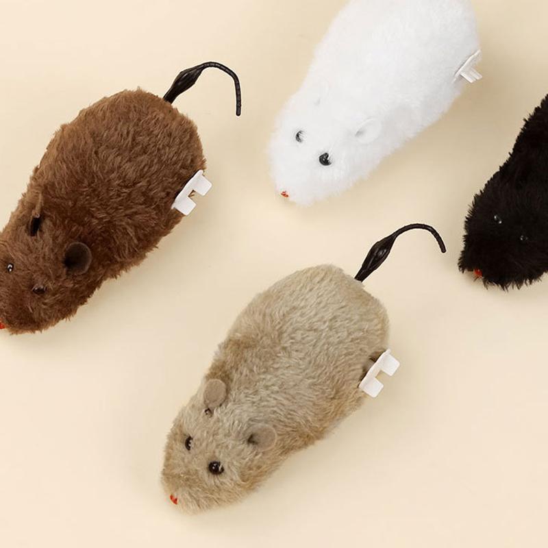 2Pcs Creative Wind Up Mouse Toys Funny Lifelike Plush Mouse Cats Toys Pet Interactive Toys Relieve Boredom Cat Toys Pet Supplies