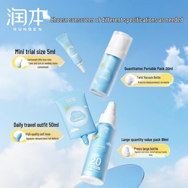 Runben Kids SPF20 Outdoor Sunscreen Lotion