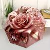 Ink Wash Rose Umbrella Compact Lightweight Retractable 8Rib Design For Outdoor Adventures And Festive Gifts Y85