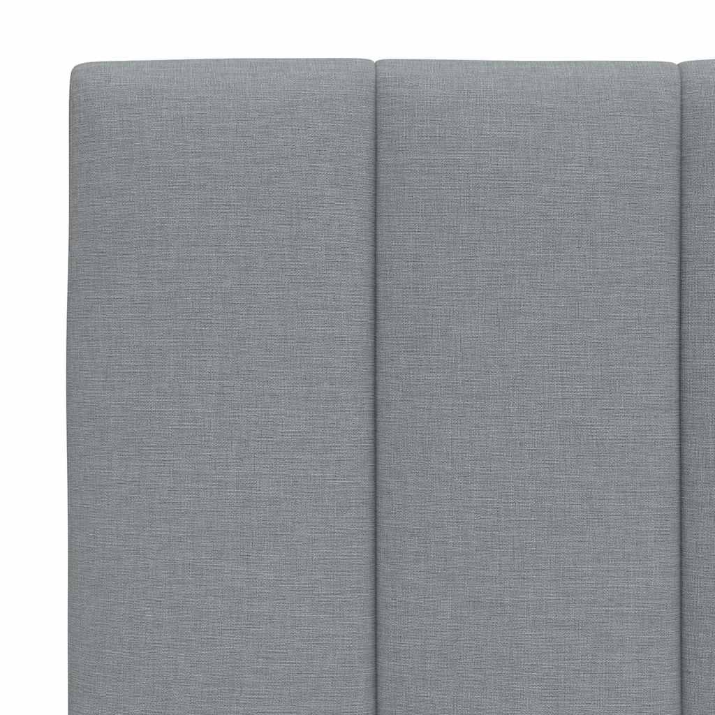 Bed with Mattress  Hanko  Light Grey 90 x 190 cm Fabric