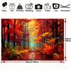 2D Vibrant Red Autumn Tree Backdrop for Outdoor Themed Party