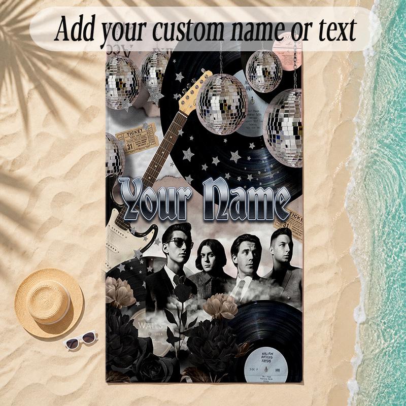 Beach TowelArctic Monkeys Custom Name Text Personalized Soft Towel for Beach Pool Indoor Home Decor Gift
