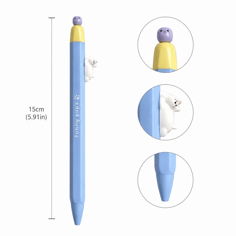 3pcs Magnetic Gel Pen 0.5mm ST Tip Signature Pen Cute Puppy Ballpoint Pen  Students