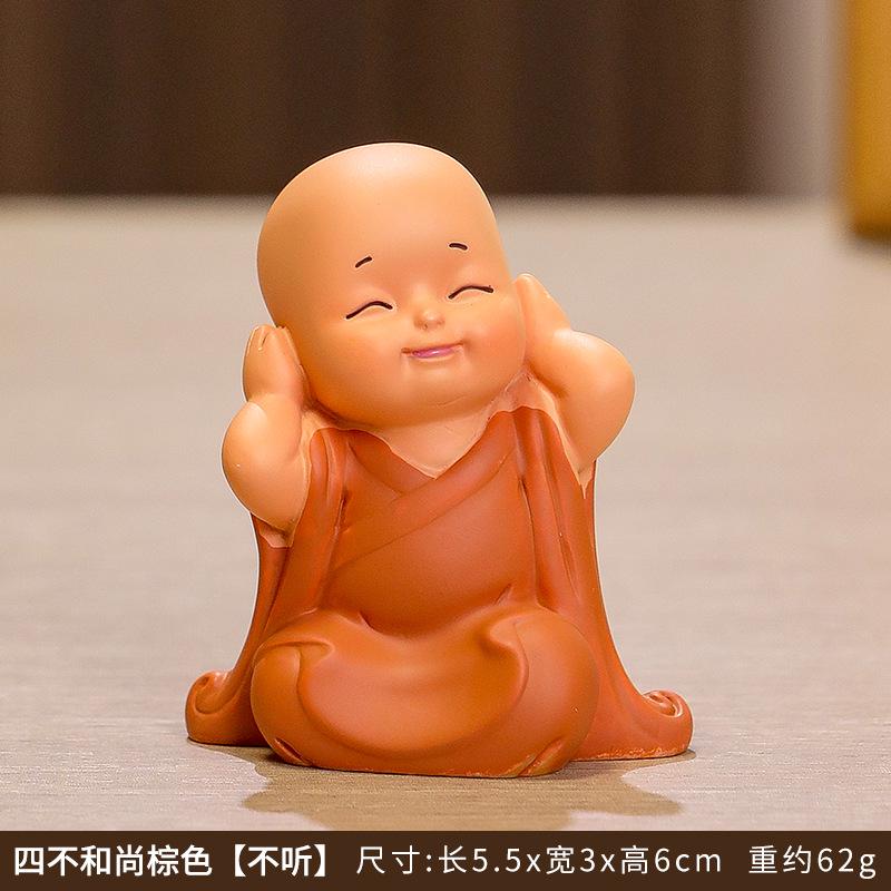 Милые фигурки маленьких монахов ручной работы из смолы для украшения рабочего стола