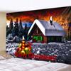 Christmas Decoration Tapestry Wall-mounted Christmas Home Decoration Christmas Snow Scene Snowman Print Large Size Tapestry