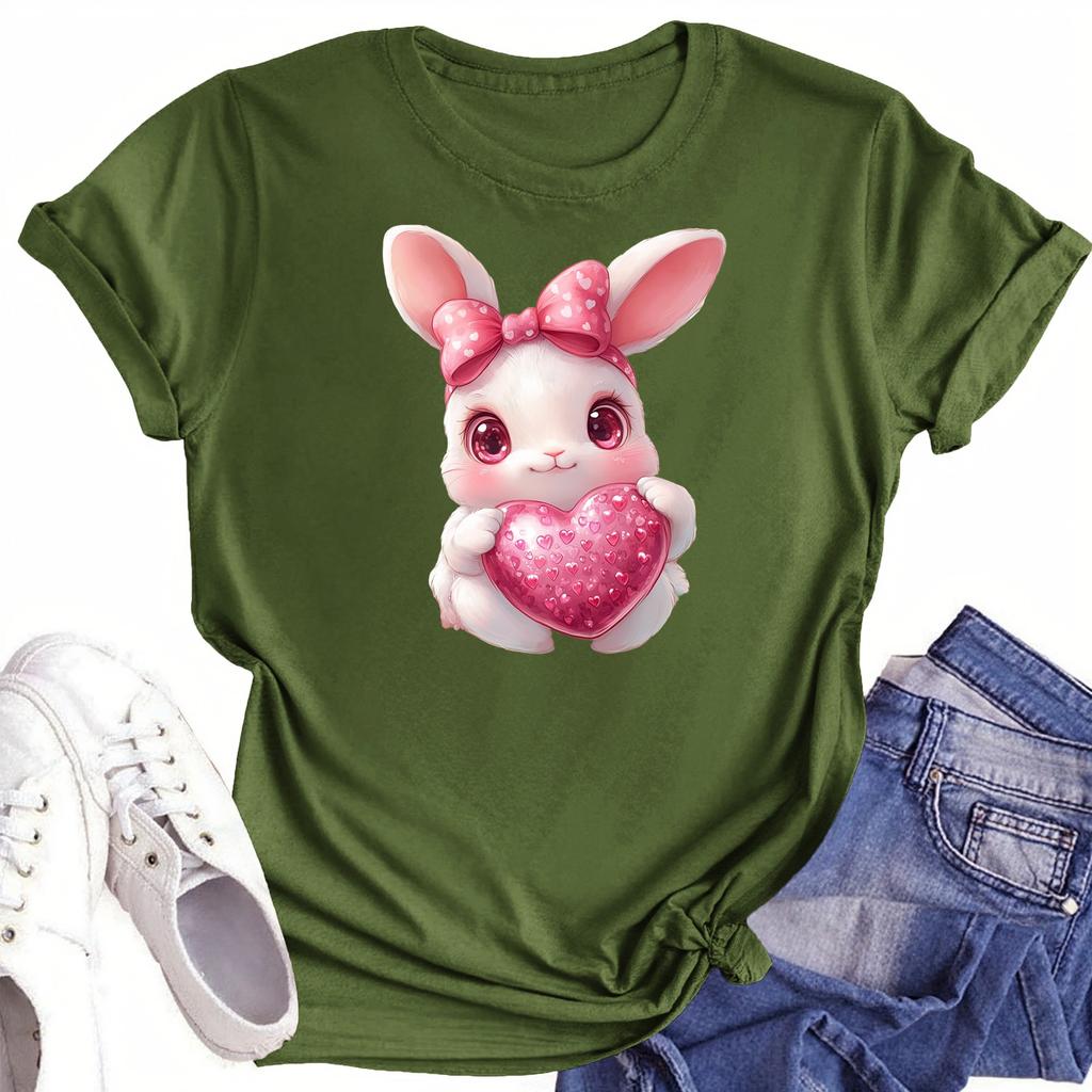 Женская повседневная футболка с круглым вырезом и короткими рукавами с принтом