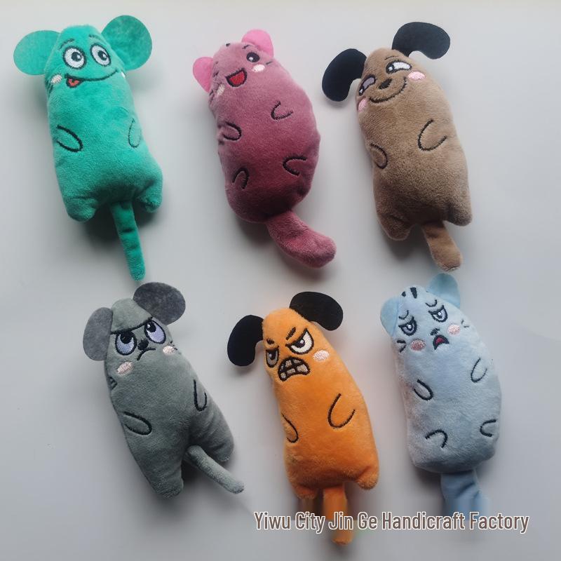 Cartoon Catnip Chewable Cotton Cat Toy - Durable & Teething-Friendly Stuffed Doll