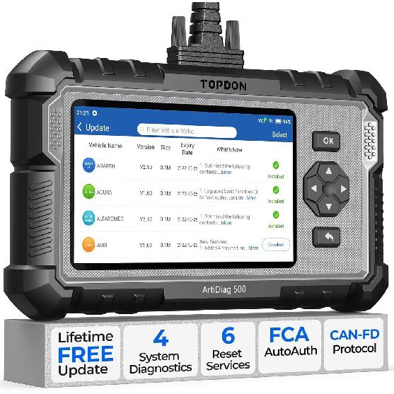 TOPDON ArtiDiag500 Диагностический 4 Системы 6 Функций Сброса OBD2 Сканер SAS/TPMS/BMS/EPB Сброс Диагностический инструмент для автомобиля Бесплатное обновление