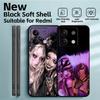 Крутой чехол для телефона в готическом стиле для Redmi Note 14 13 12 11 Pro Plus S 5G 14C A3 Мягкая черная крышка для телефона