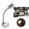 Boat Reading Bedside Light Touch Switch 3 Levels Warm White Lighting Flexible Goose Neck for Camper Caravan