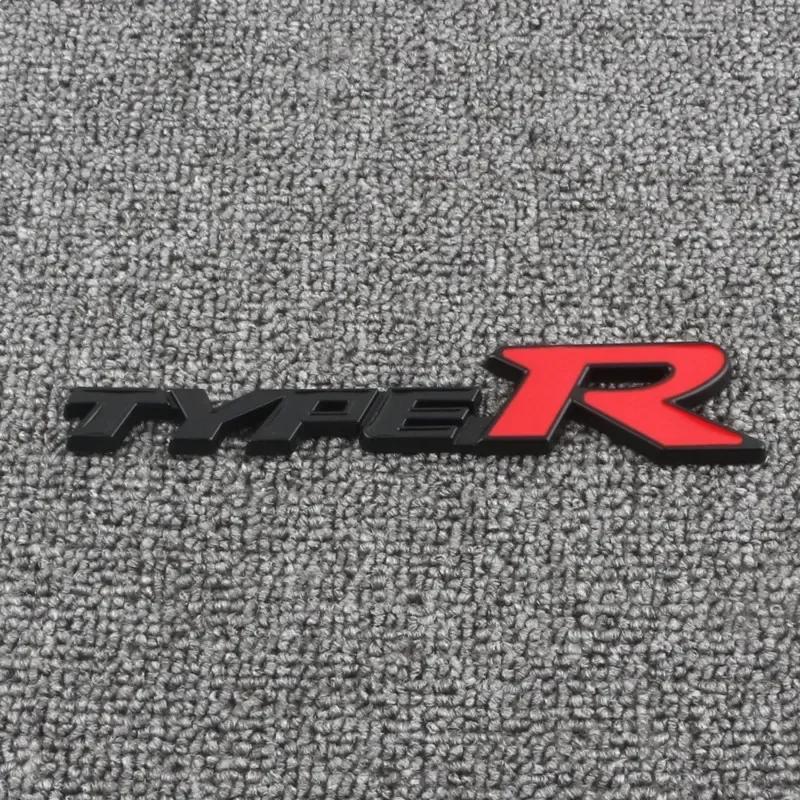 3D Metal Type R Logo Car Rear Trunk Front Grill Badge Emblem Sticker Decals For Honda Civic Fit Accord TypeR Accessories CTI4