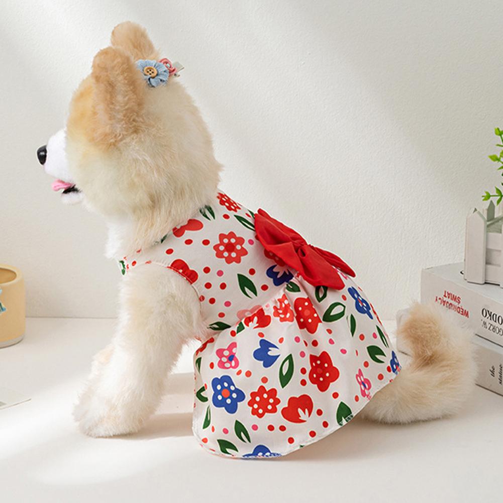 Spring Summer Cat Princess Dress Pet Sunflower Skirts Pet Clothes Comfortable Soft Puppuy Dogs Cats Dress