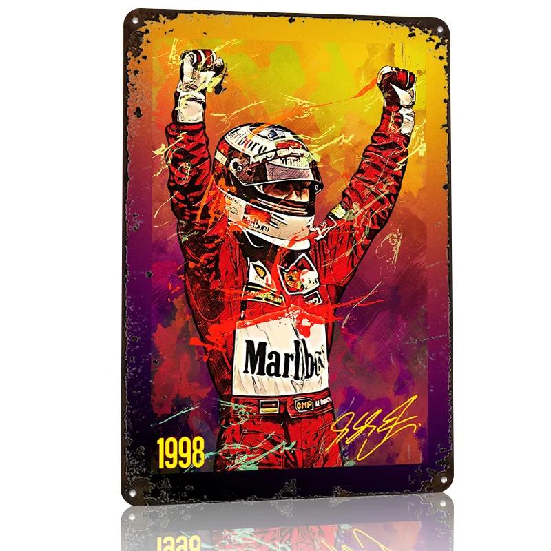 Michael Schumacher D Printed Texture Poster Personalized Wall Art Retro Metal Tin Signs for Room Decorating Interior Wand Deko